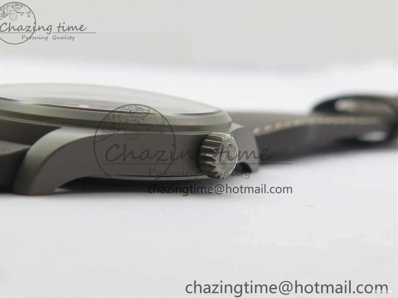 MIROTIME 0323 Mark XVIII IW327006 Titanium V7F 1:1 Best Edition Black Dial on Brown Leather Strap A Attractive 7080